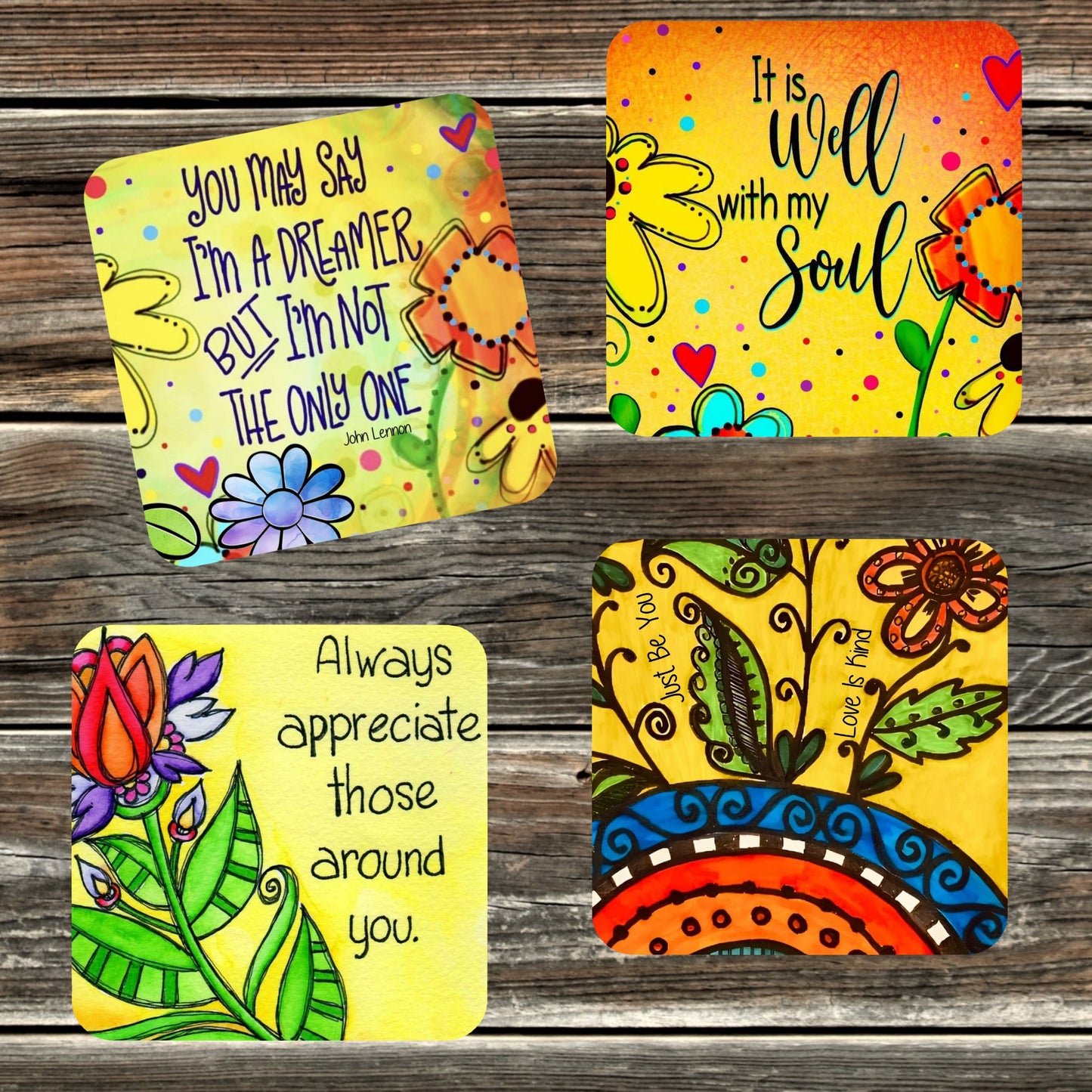 VIBRANT INSPIRATIONAL COASTERS