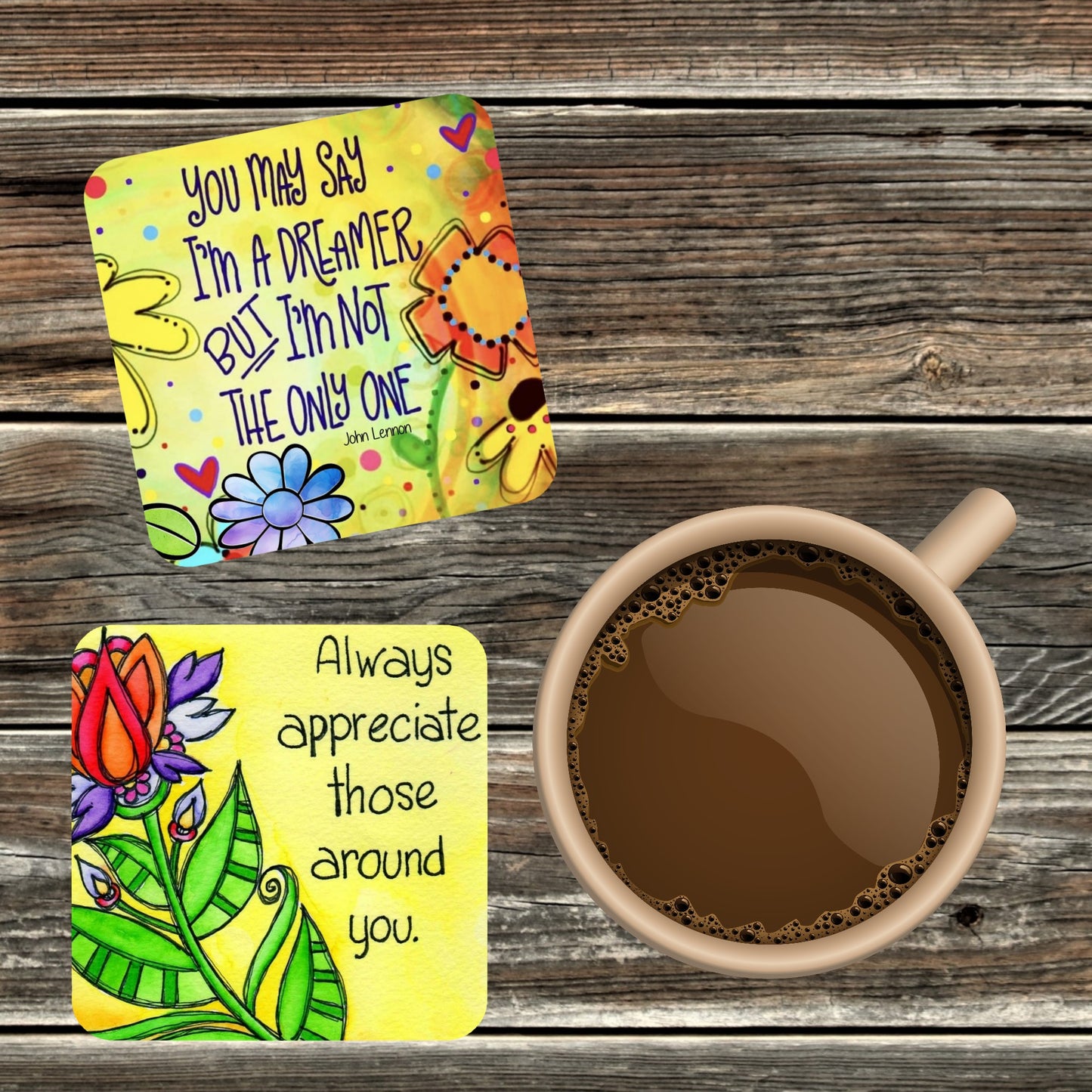 VIBRANT INSPIRATIONAL COASTERS