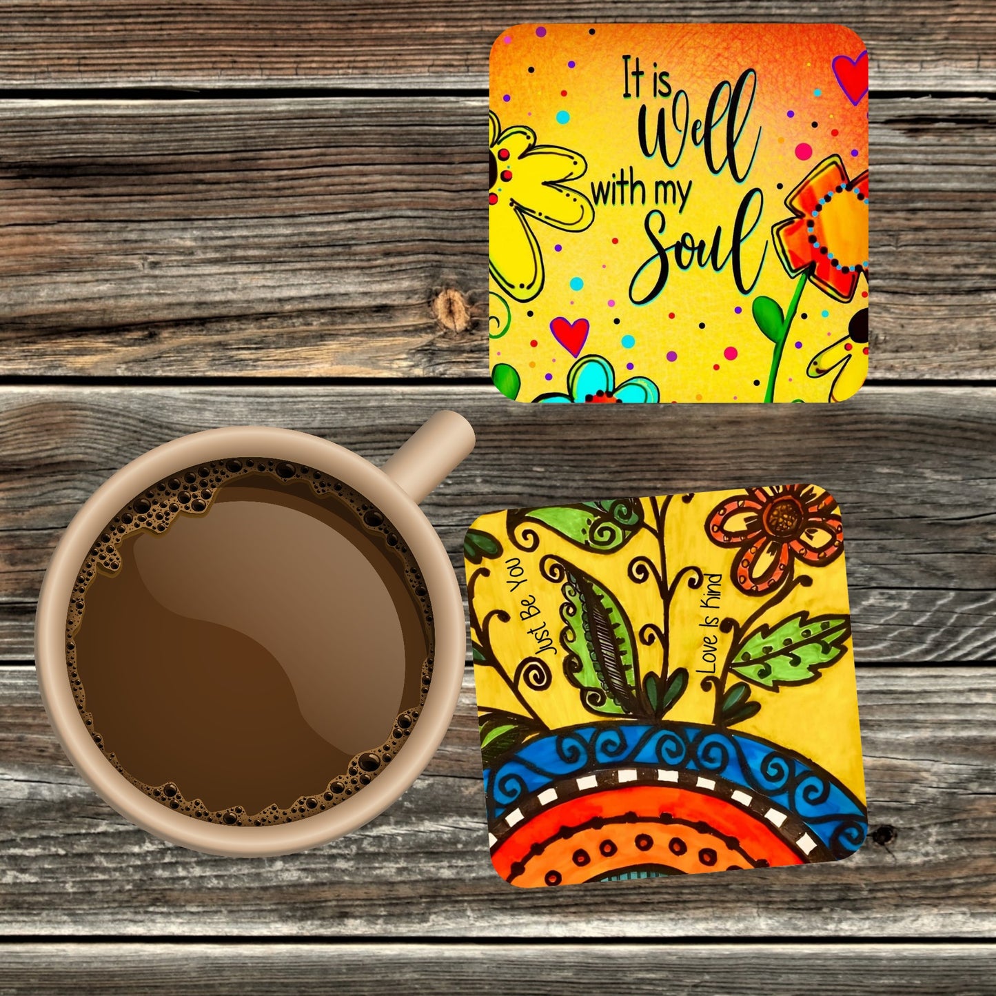 VIBRANT INSPIRATIONAL COASTERS