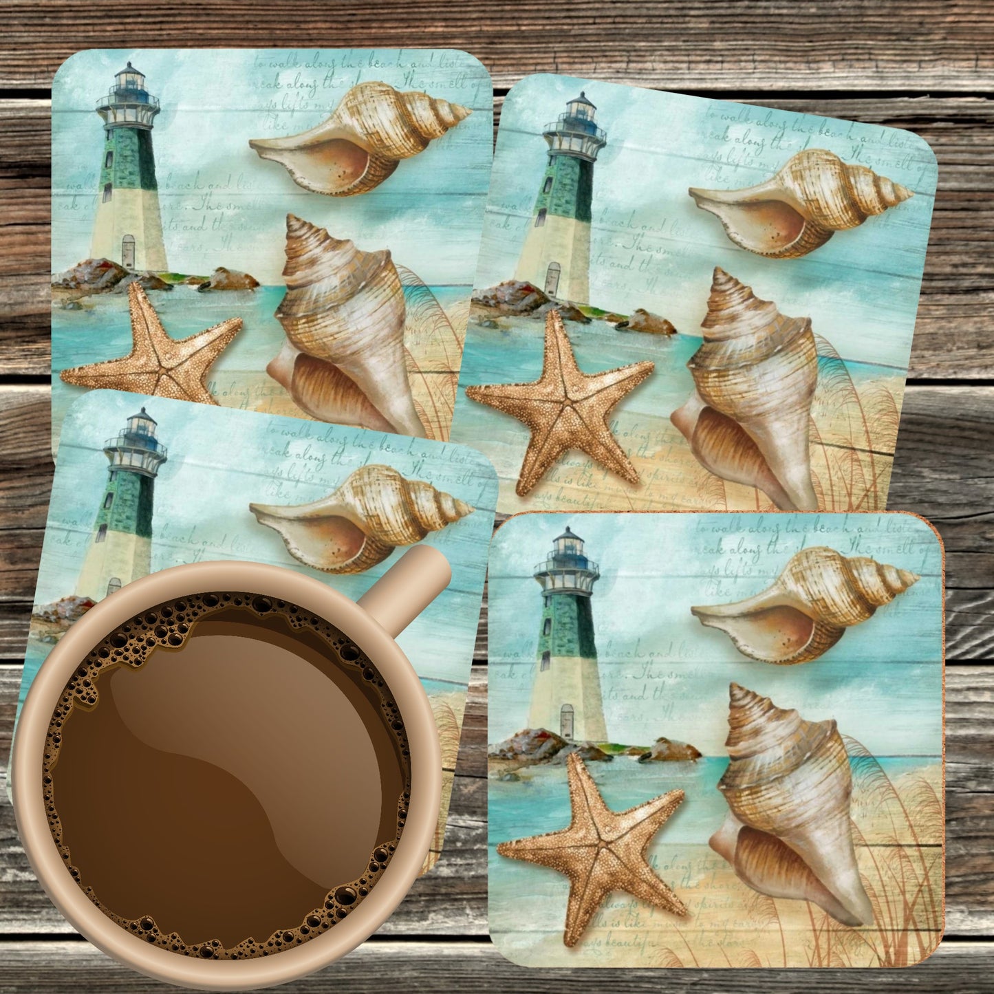 BEACH SEASHELLS COASTER