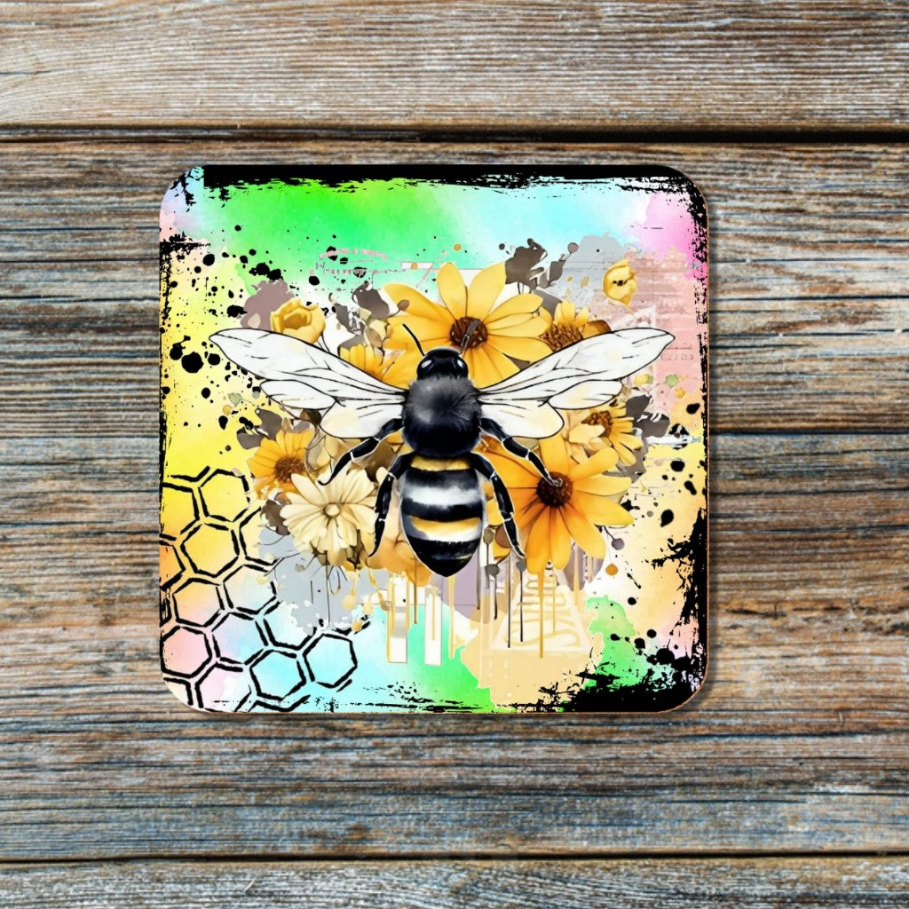 BUMBLE BEE WATERCOLOR COASTERS