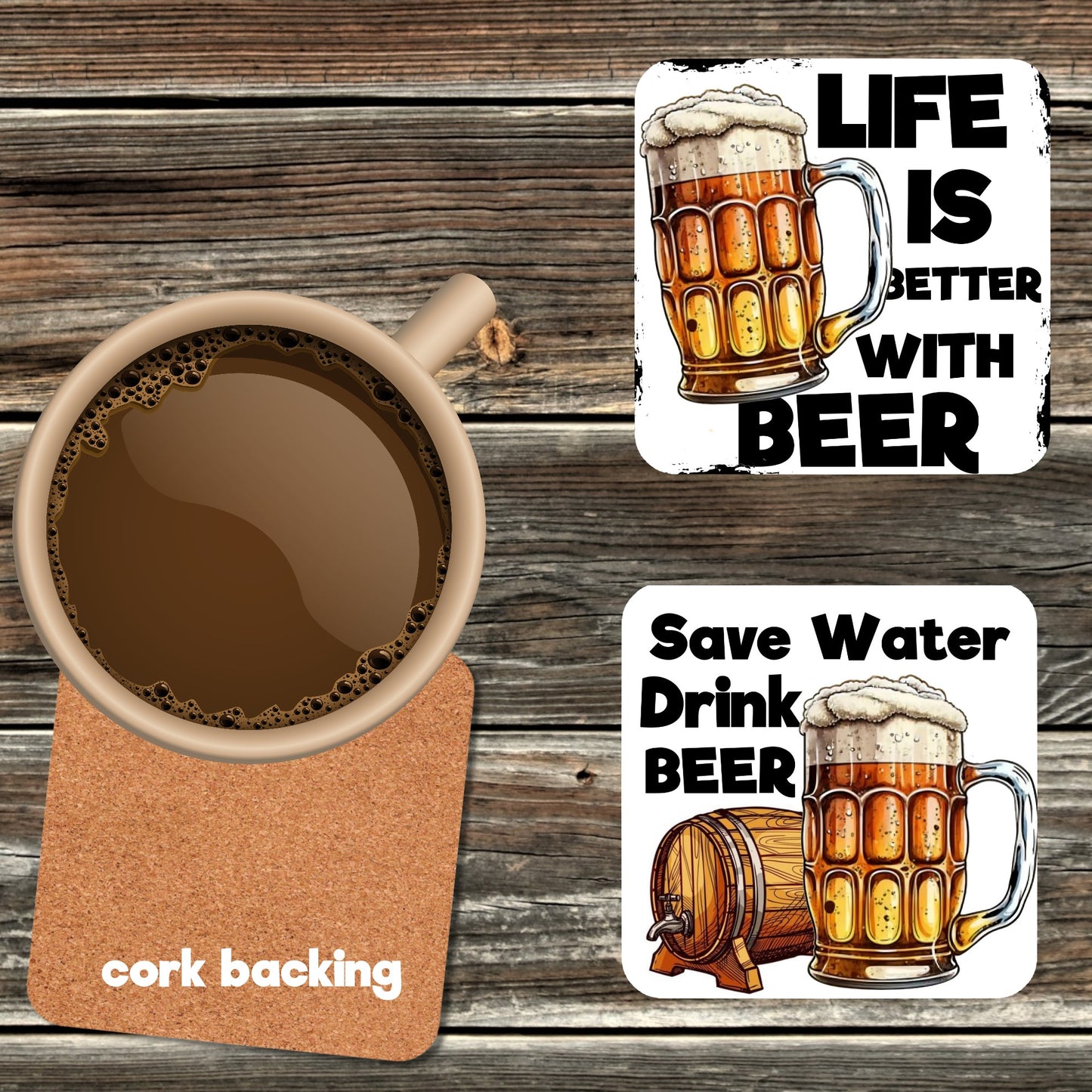 FUNNY BEER COASTER 4 PC SET