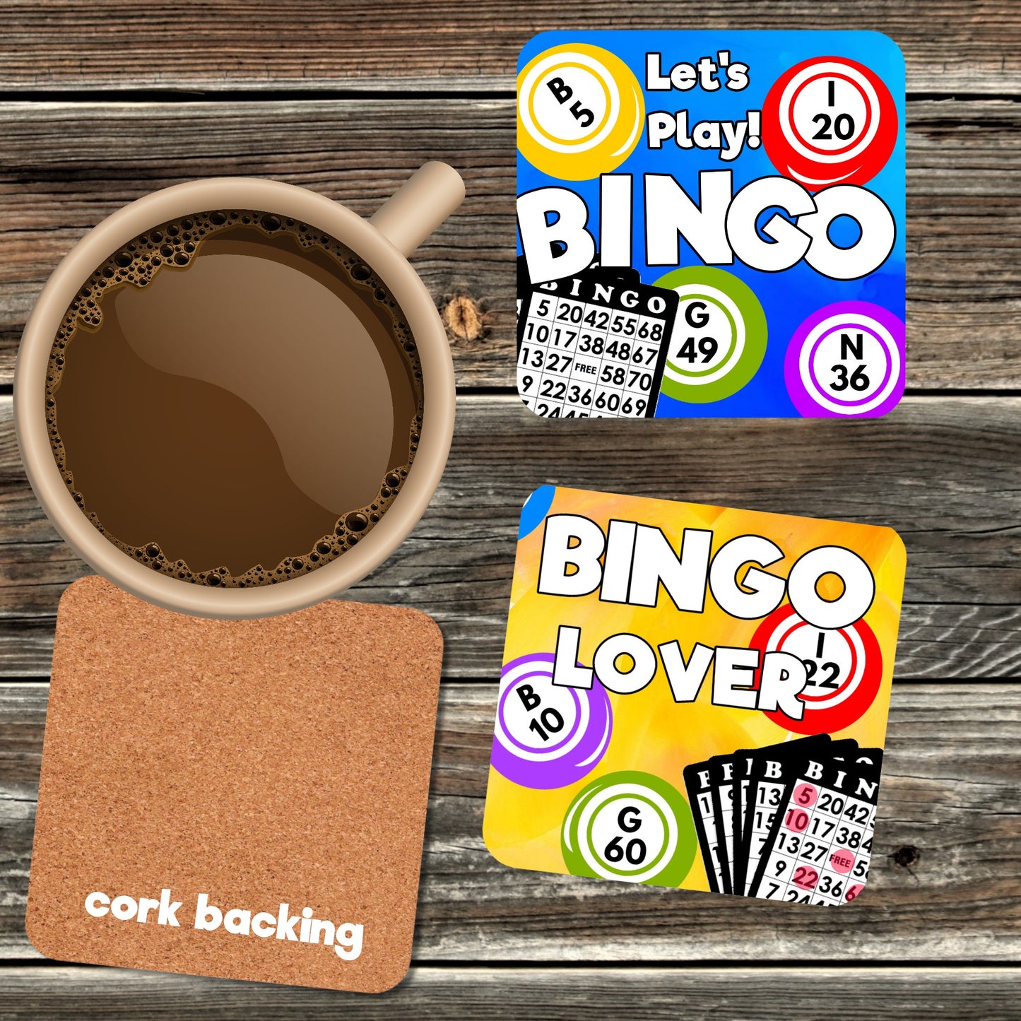 BINGO COASTER 4 PC SET