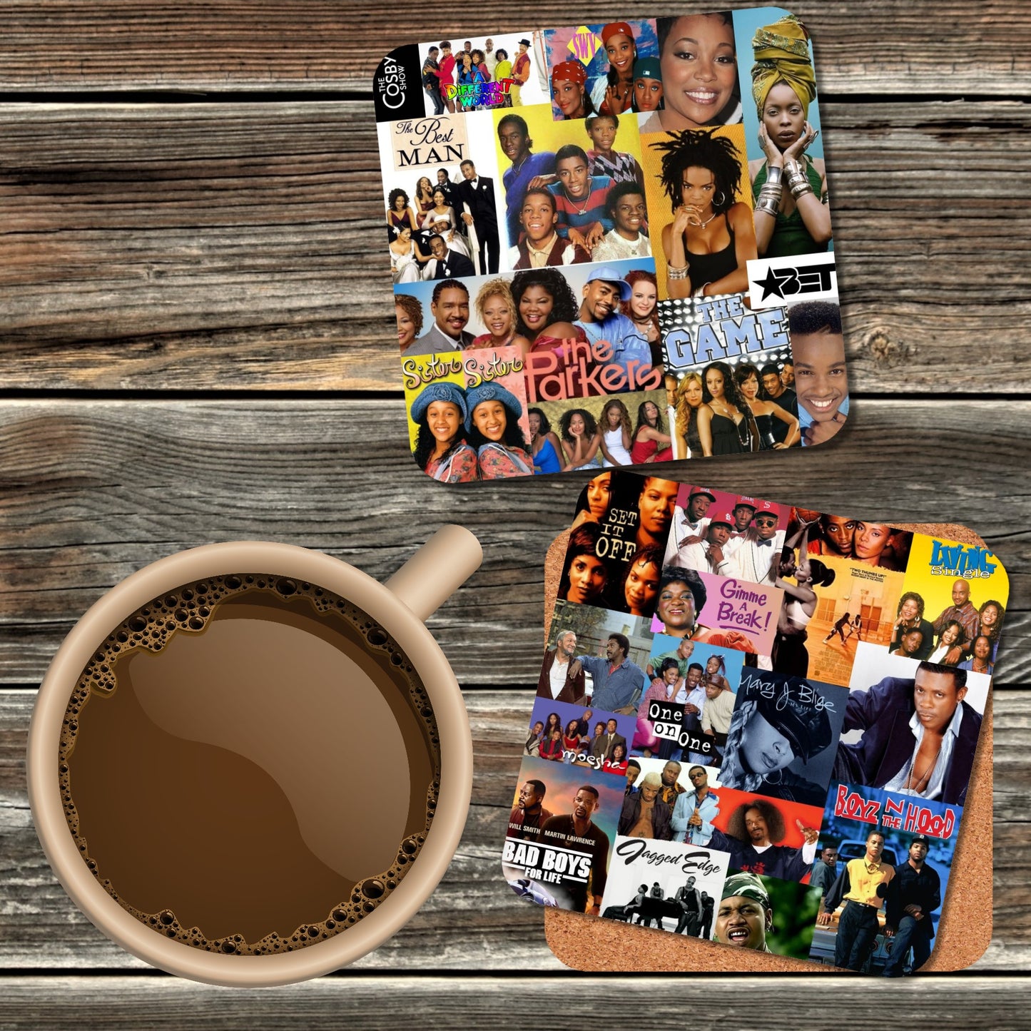 BLACK TV & MUSIC COASTER 4 PC SET (LIMITED OFFER)