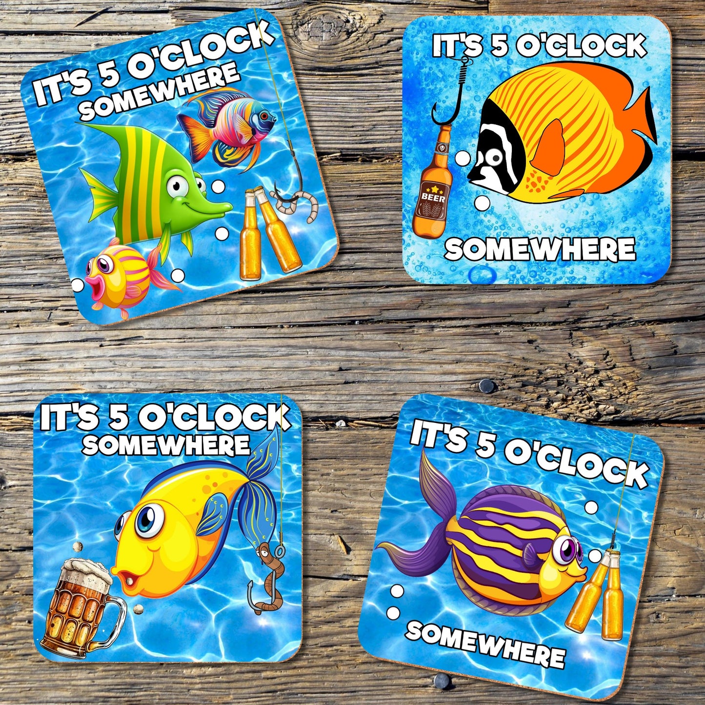 TROPICAL FISH COASTER SET