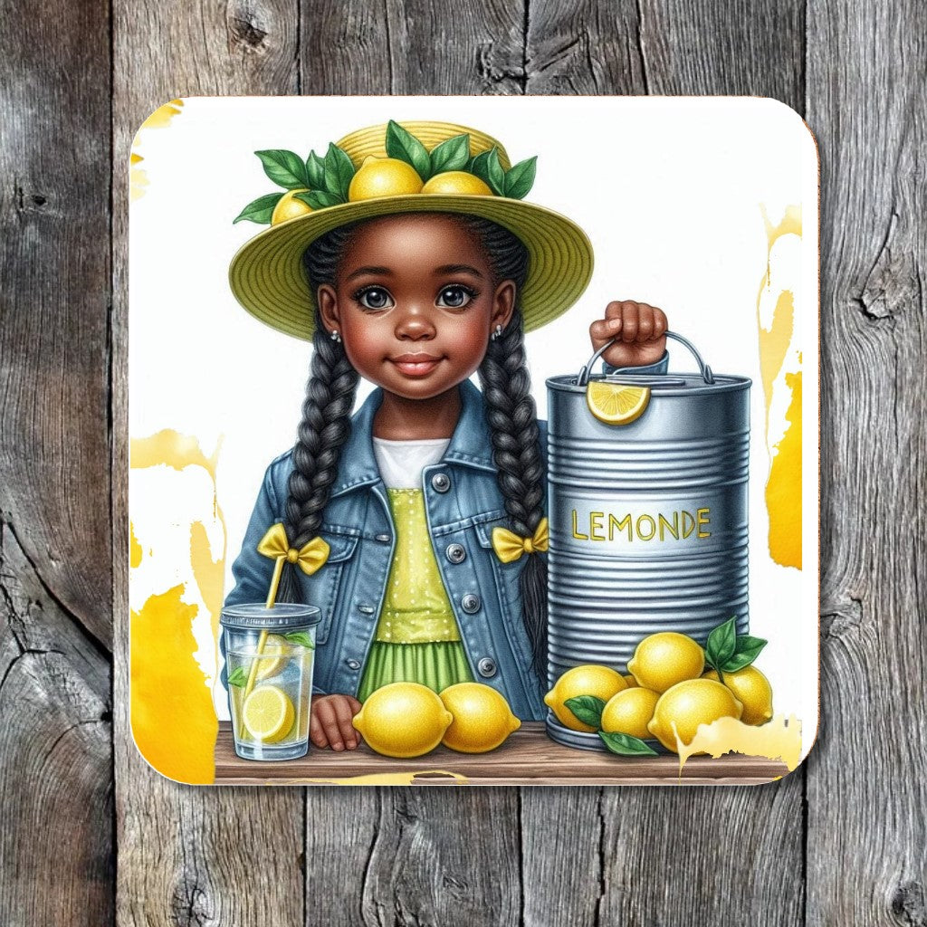 BLACK LEMON GIRL COASTERS